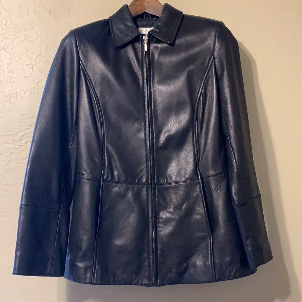 Casual Corner Black butter soft leather jacket